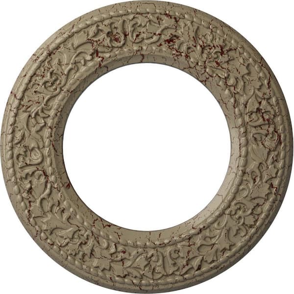 3/4 in. x 13-3/8 in. x 13-3/8 in. Polyurethane Jet Blackthorn Ceiling Medallion, Gobi Desert Crackle
