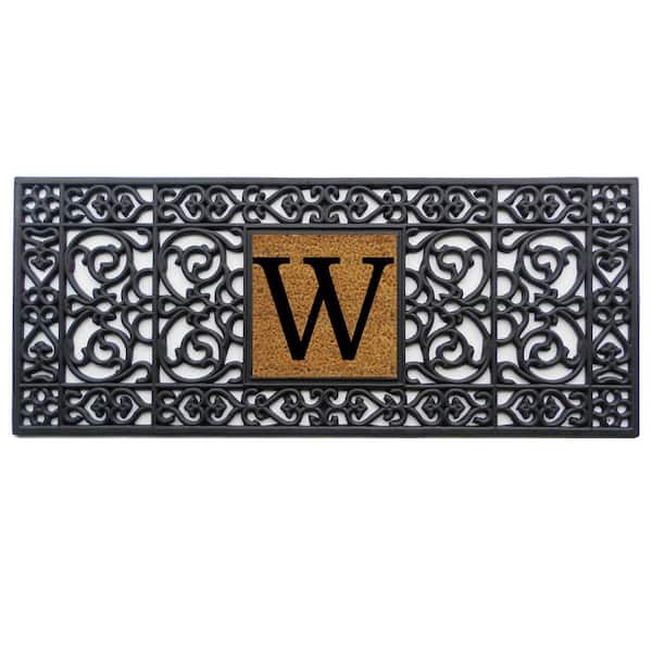 17 in. x 41 in. Rubber Monogrammed W Door Mat
