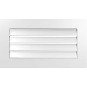 32 in. x 18 in. Rectangular White PVC Paintable Gable Louver Vent Functional