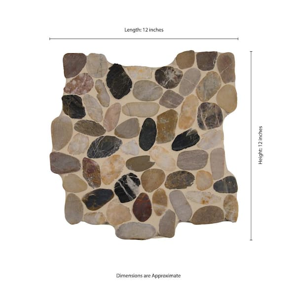 Tumbled Marble Mosaic Tile, River Rock Tile Sheets