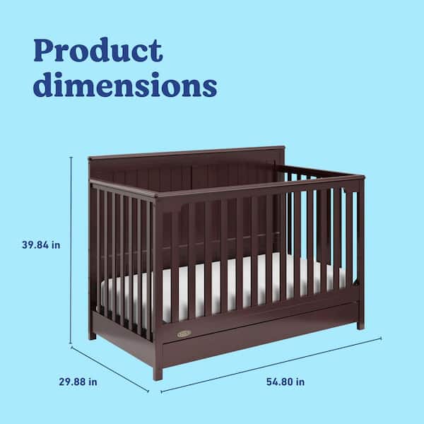 Graco Hadley 4-in-1 Convertible Crib with Drawer-Espresso 04521