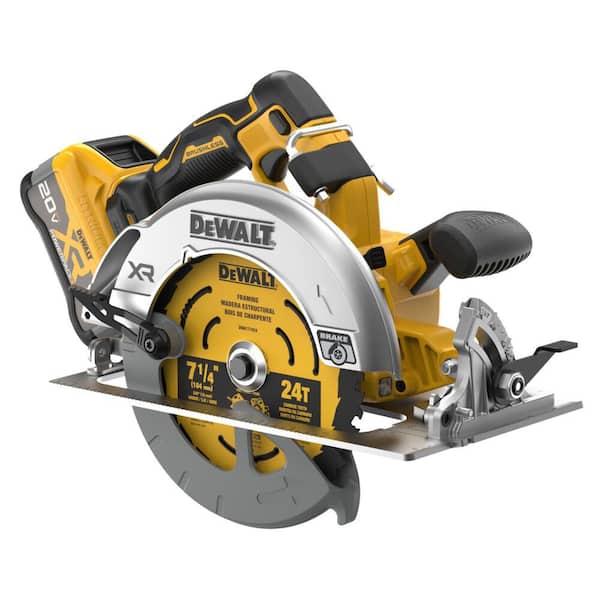 DEWALT 20V MAX Lithium-Ion 7-1/4 in. Cordless Circular Saw Kit with 8.0 Ah Battery, Charger and Kit Bag