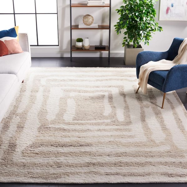 Casablanca 8 ft. x 10 ft. Ivory/Beige Two-Toned Spiral Area Rug