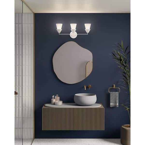 Progress Lighting Pinellas Collection 3-Light White Plaster Contemporary Vanity Light