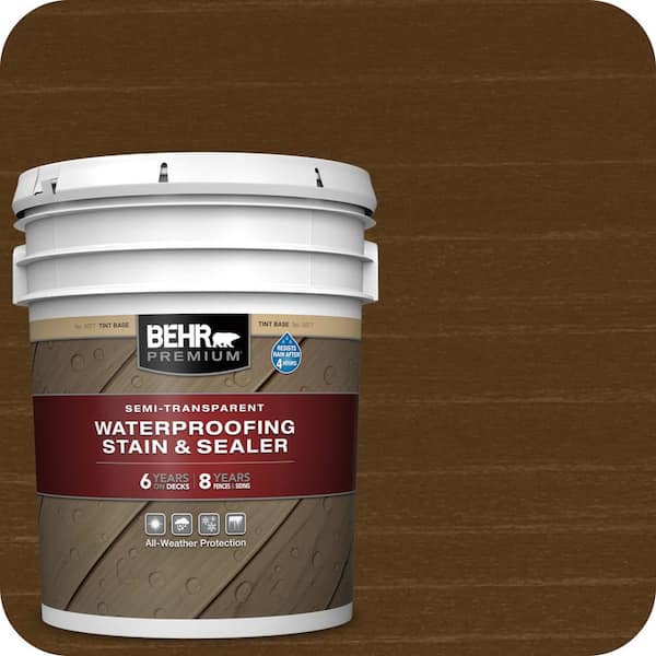 5 gal. #ST-103 Coffee Semi-Transparent Waterproofing Exterior Wood Stain and Sealer