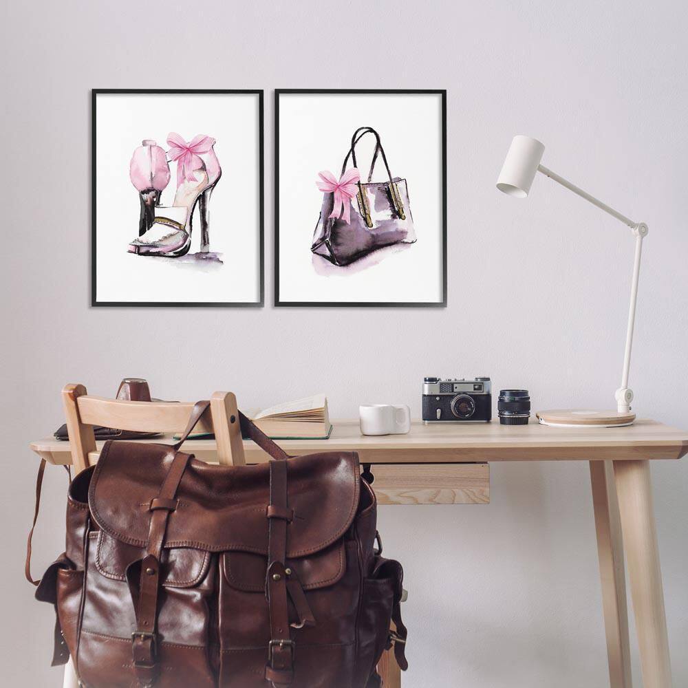 Luxury Shoes and Handbag by Stella Chang 2 Piece Black Framed Abstract Giclee Art Print 20 in. x 16 in. price history on PriceWatchPro