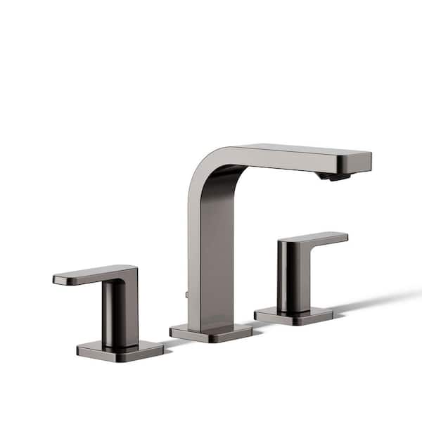 KOHLER Parallel Double Handle 8 in. Widespread 1.2 GPM Bathroom Sink Faucet in Vibrant Titanium