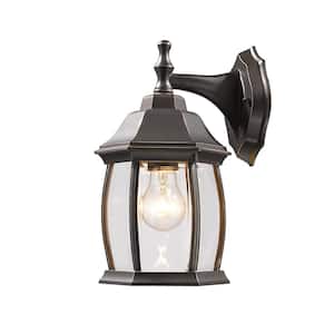 Waterdown Oil Rubbed Bronze Outdoor Hardwired Lantern Wall Sconce with No Bulbs Included