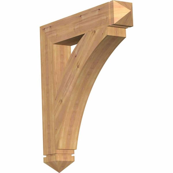 Ekena Millwork 5.5 in. x 38 in. x 34 in. Western Red Cedar Thorton Arts and Crafts Smooth Bracket