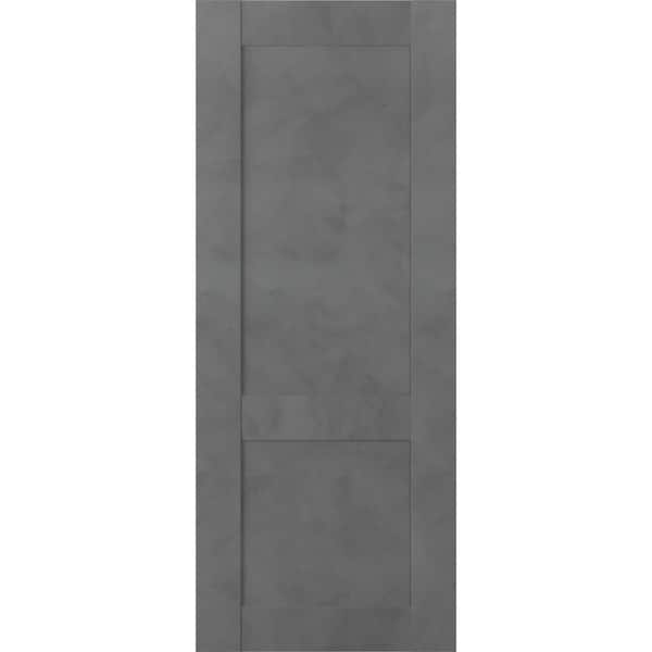 Belldinni 28 in. W x 80 in. H x 1-3/4 in. D 1-Panel Solid Core Vona Dark Urban Prefinished Wood Interior Door Slab