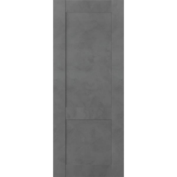 Belldinni 36 in. W x 80 in. H x 1-3/4 in. D 1-Panel Solid Core Vona Dark Urban Prefinished Wood Interior Door Slab