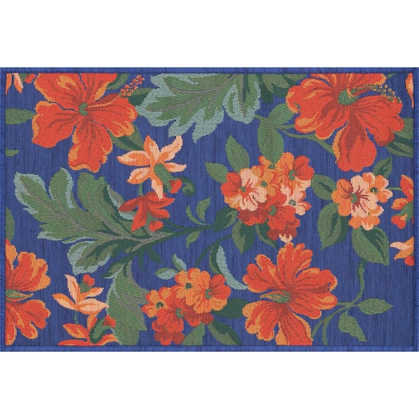 Tayse Rugs Stunning Blue 2 ft. x 3 ft. Floral Indoor Area Rug