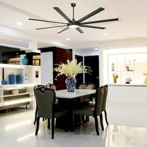 75 in. Integrated LED 8-Blade Matte Black Ceiling Fan with Light and Remote Control