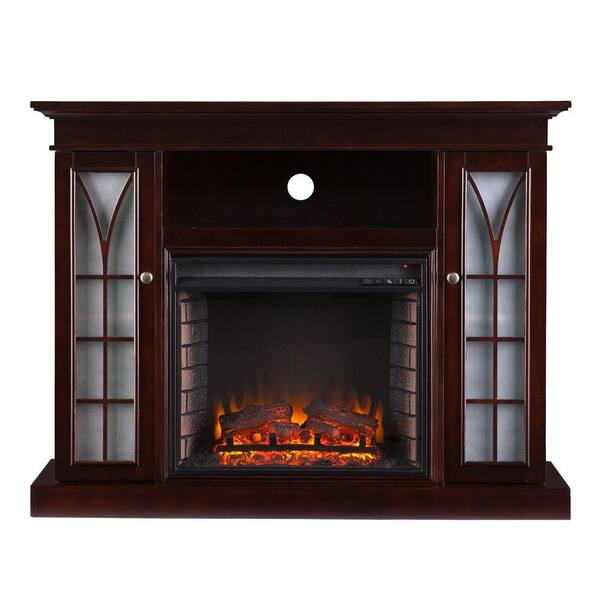 Southern Enterprises Ronald 48 in. Freestanding Media Electric Fireplace in Espresso