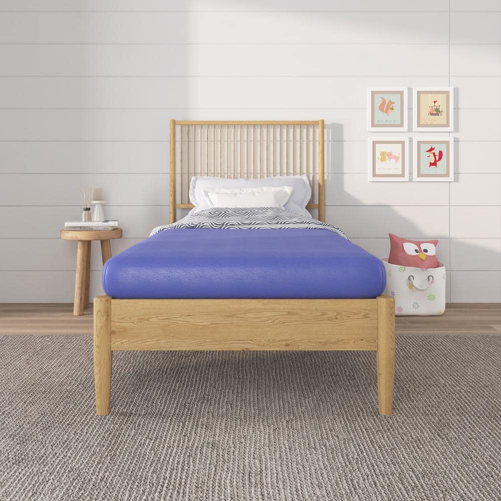 NapQueen Twin Medium Memory Foam Mattress 5 in. Bed-in-a-Box Blue ...