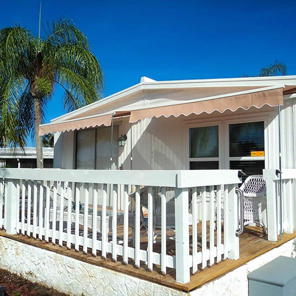 Sand Beige Polyester Patio Awning Fabric Replacement