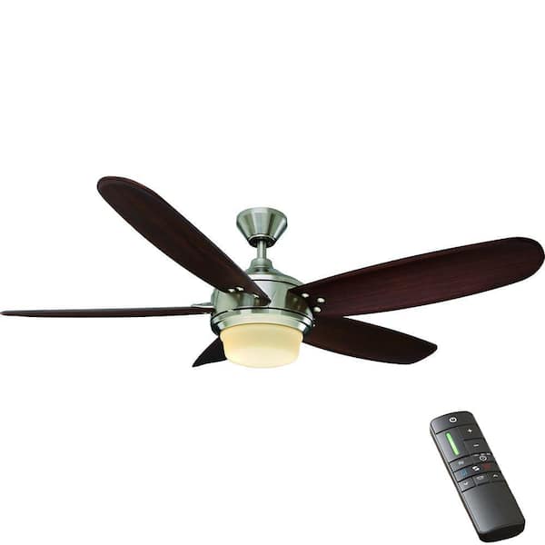 Home Decorators Collection Breezemore 56 in. Indoor Brushed Nickel Ceiling Fan with Light Kit and Remote Control
