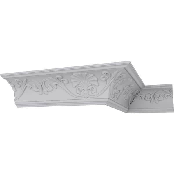 Ekena Millwork 6-1/4 in. x 6-3/8 in. x 94-1/2 in. Polyurethane Cornelia Crown Moulding