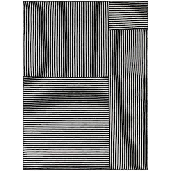 BALTA Parnell Black 8 ft. x 10 ft. Striped Area Rug