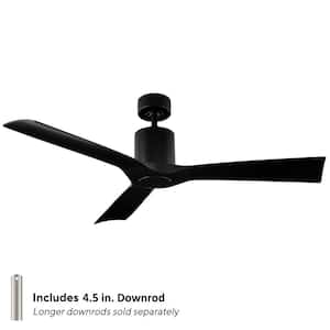 Aviator 54 in. Smart Indoor/Outdoor 3-Blade Ceiling Fan in Matte Black with Remote Control