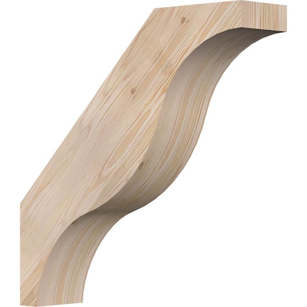 Ekena Millwork 5 1/2"W x 24"D x 24"H Funston Smooth Knee Brace, Douglas Fir