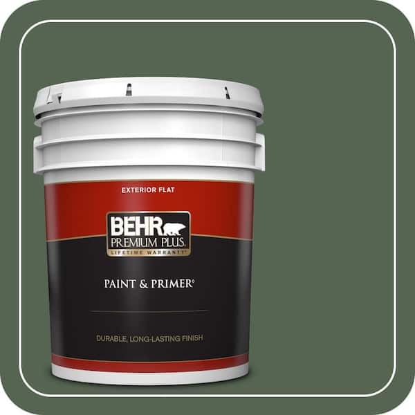 BEHR PREMIUM PLUS 5 gal. #PPU11-19 Lakeside Pine Flat Exterior Paint & Primer