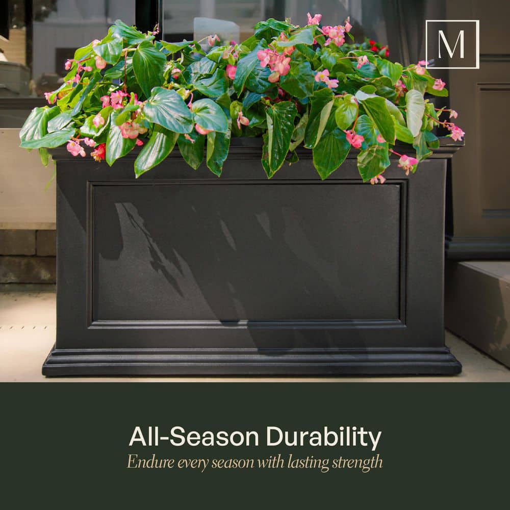 Fairfield Espresso 20"x36" Self-Watering Polyethylene Outdoor Planter