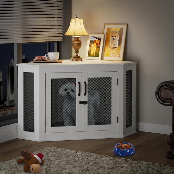 Corner Dog Crate Furniture for Small and Medium Dogs: Furniture-Style  Indoor Dog Cage and TV Stand – K.C. Corner Shop