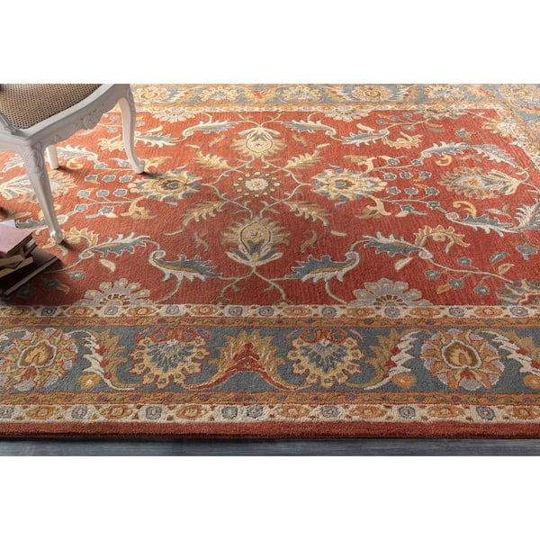 John Rust Red 4 ft. x 4 ft. Round Area Rug