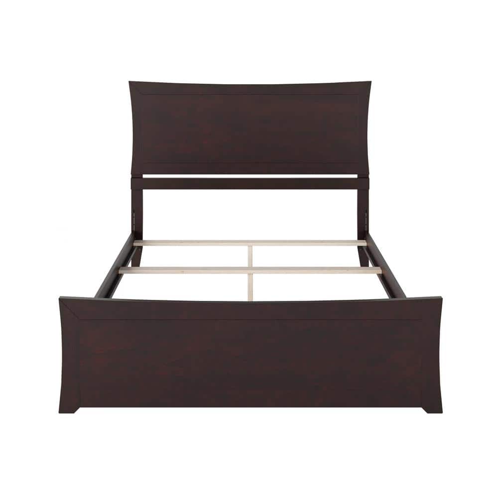 Espresso Queen Wood Bed with Headboard and Footboard