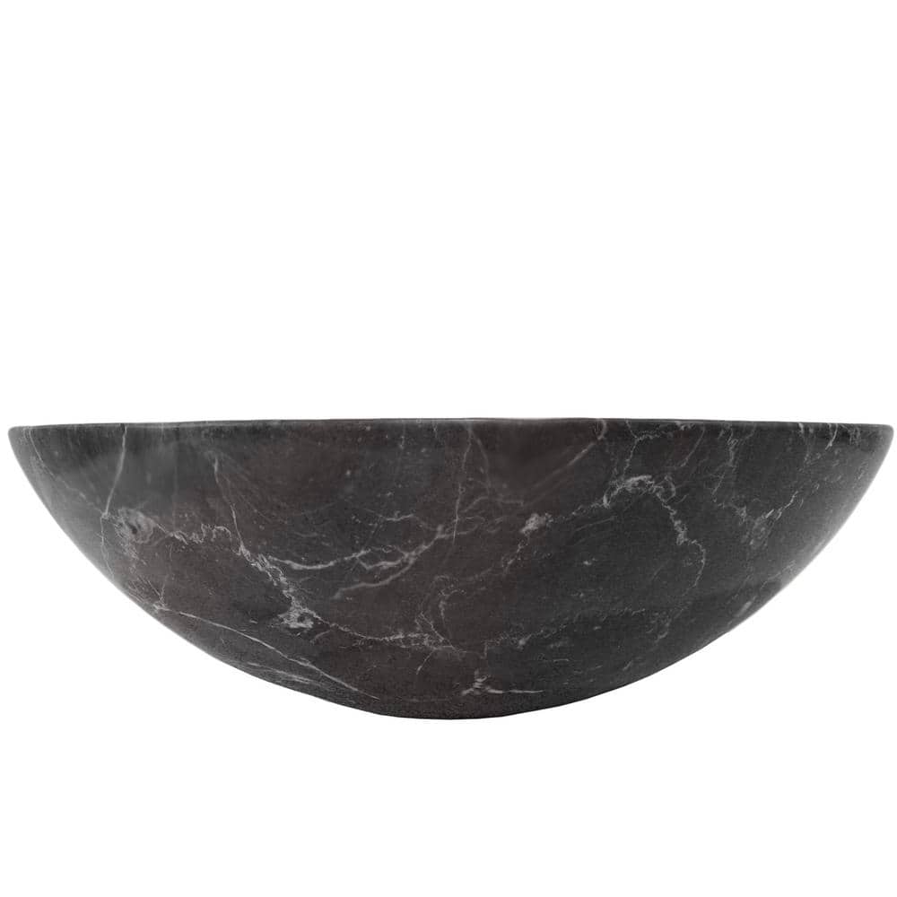 17'' Black Marble Circular Above-Counter Vessel Sink