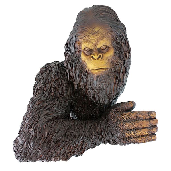 That's Forest, left, a gigantic Bigfoot figure at the Bigfoot