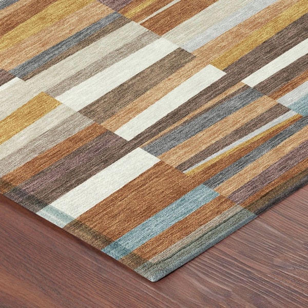 Chantille Machine Washable Indoor/Outdoor Abstract ACN2575 Paprika 8 ft. x 10 ft. Area Rug