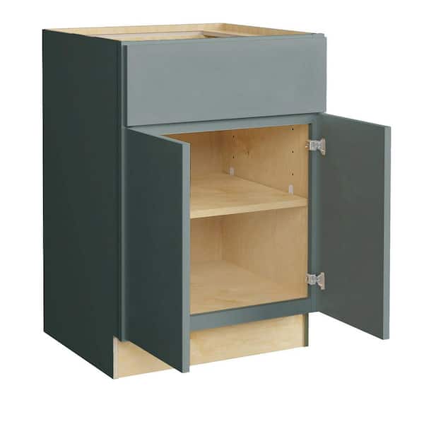Hargrove 30 in. W x 24 in. D x 34.5 in. H Assembled Plywood Base Kitchen Cabinet in Verdant Green with Soft Close