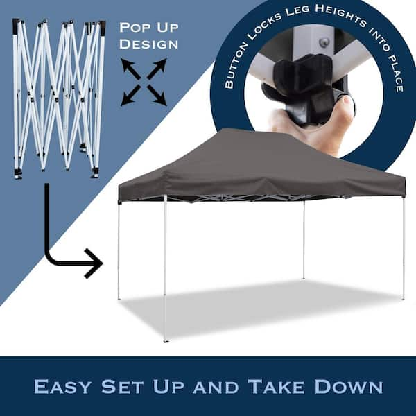 LAUREL CANYON 10 ft. x 10 ft. White Commercial Pop Up Canopy Tent  Waterproof & UV Protection HD-LC-10SDWHI - The Home Depot