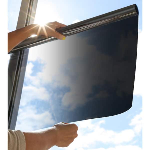 smartfilm 72 in. L x 12 in. W Sun-Activated Smart Film, Black Transition Window Smart Glass Tint, Automatically Changes, No Wires