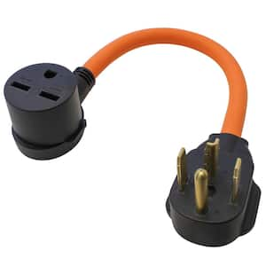 1.5 ft. 14-30P 4-Prong Dryer Plug to 6-30R 3-Prong 30 Amp 250 Volt HVAC Female Adapter