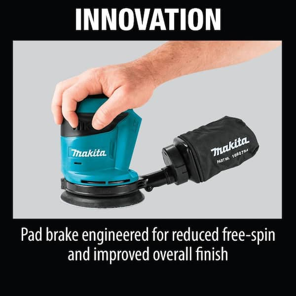 Makita 18V LXT Lithium Ion Cordless 5 in. Variable Speed Random Orbit Sander Tool Only XOB01Z The Home Depot