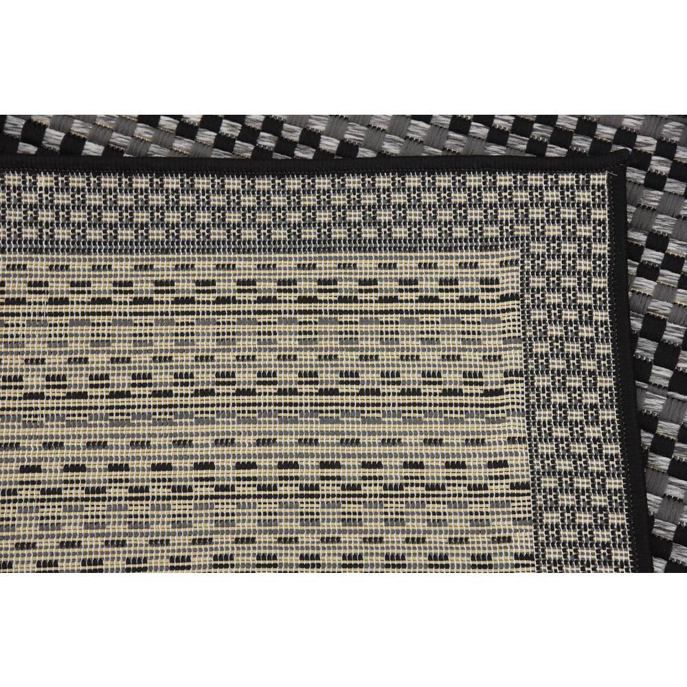 Gray Striped Synthetic 6' x 9' Outdoor Reversible Area Rug