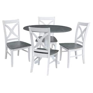 International Concepts Laurel 5-Piece 36 in. White/Heather Gray ...