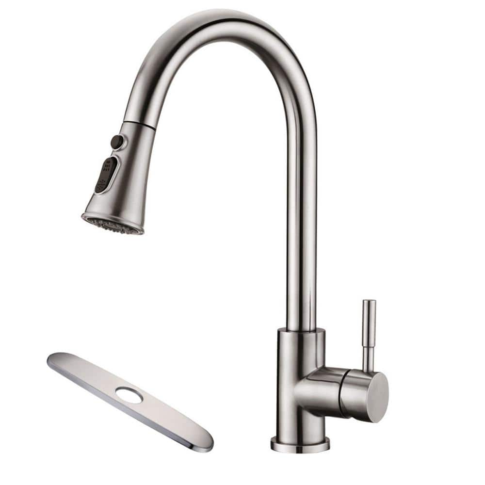 ABAD Single-Handle Pull-Down Sprayer Kitchen Faucet Stainless Steel with Swivel Spout in Brushed Nickel price history on PriceWatchPro