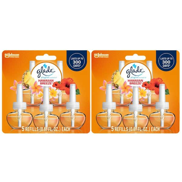 Glade 2-pack Combo 3.35 fl. oz. Hawaiian Breeze Plug-In Air Freshener Refill (10-Count)