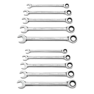 SAE/Metric 72-Tooth Combination Ratcheting Wrench Tool Set (10-Piece)
