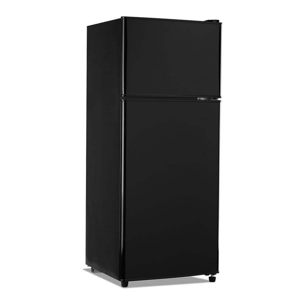 4 cu. ft. Compact Mini Refrigerator with 1.2 cu. ft. Top Door Freezer in Black, 7-Level Temp Adjustable, Low Noise