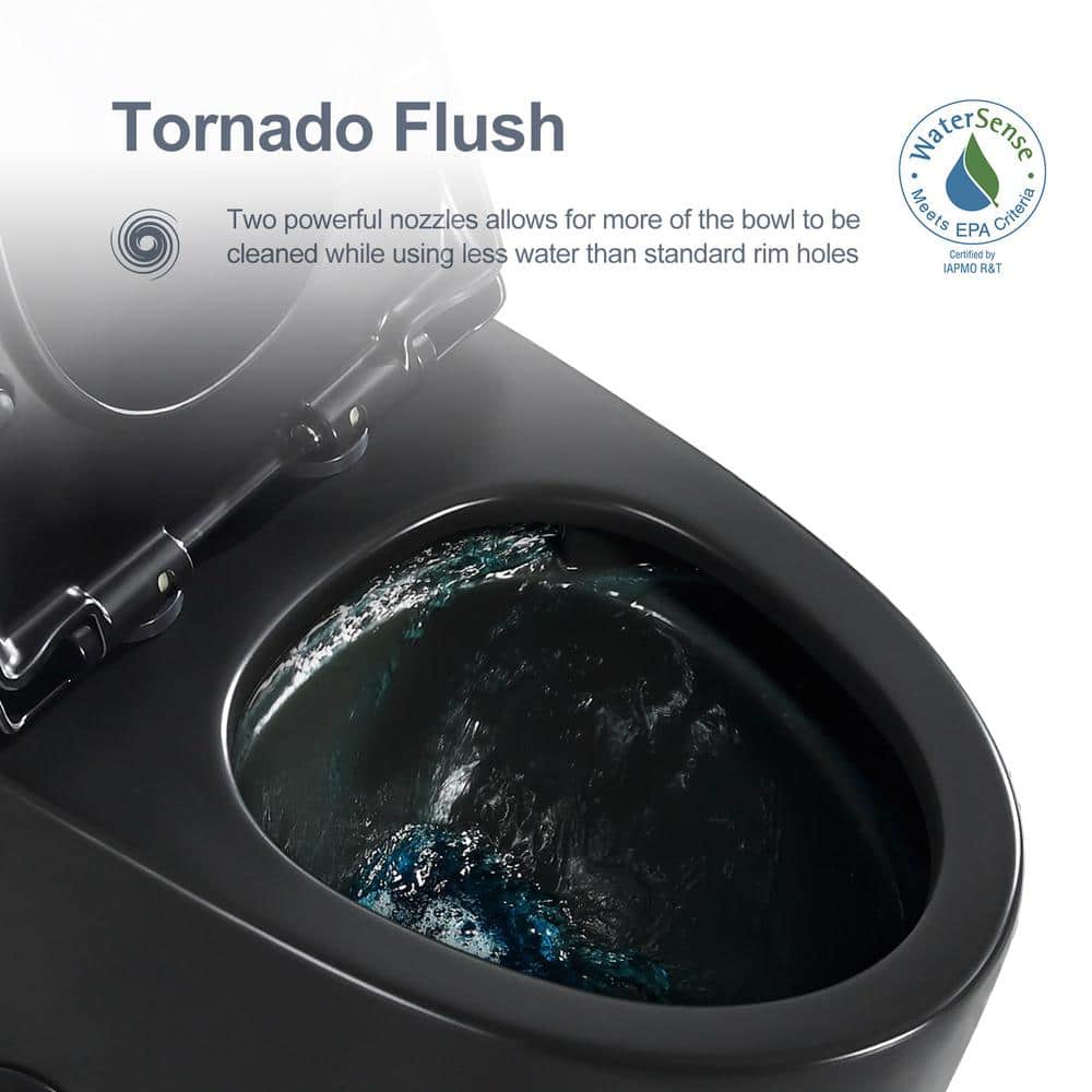 Matte Black Elongated Dual Flush High Efficiency Toilet