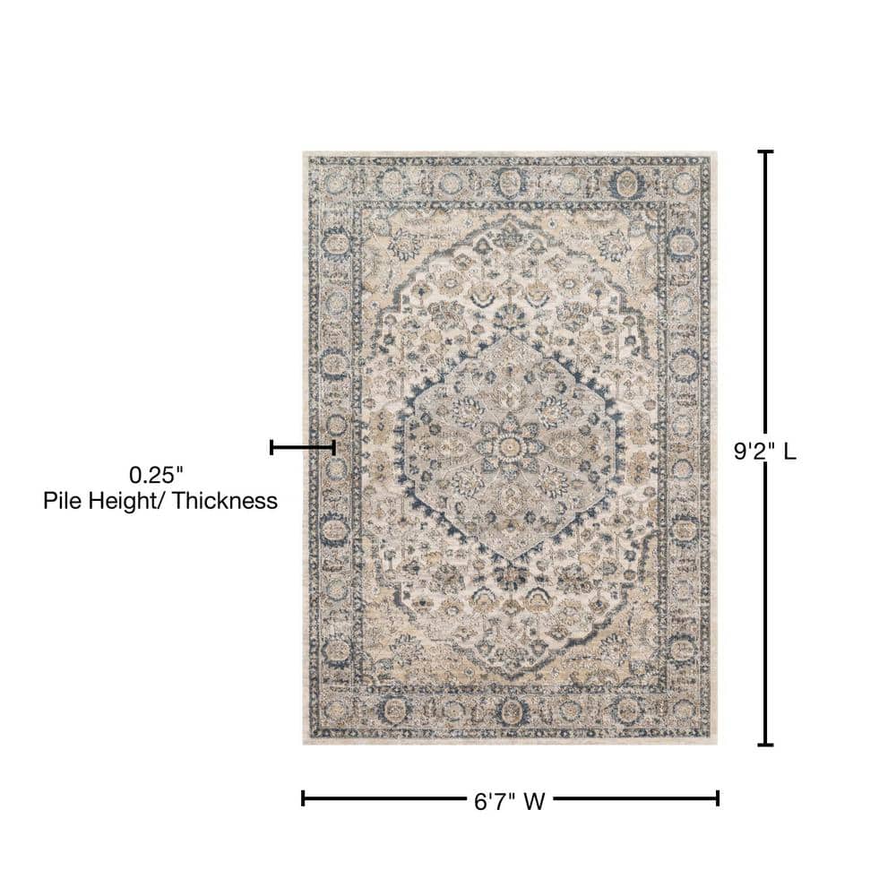 Teagan Natural and Light Grey Reversible Rectangular Area Rug
