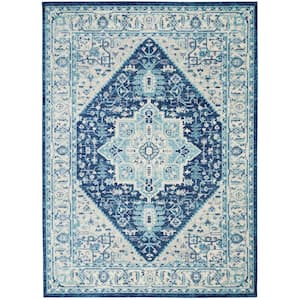 Tranquil Ivory/Navy 4 ft. x 6 ft. Persian Vintage Area Rug