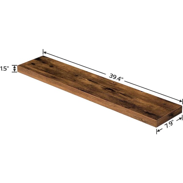 Brown Rustic Floating Wooden Shelf