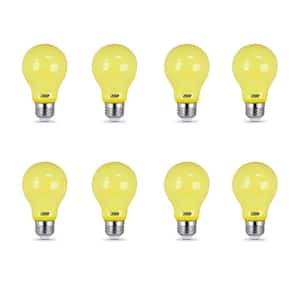 60-Watt Equivalent A19 5-Watt Non-Dimmable Yellow Colored E26 Medium Base LED Bug Light Bulb (8-Pack)