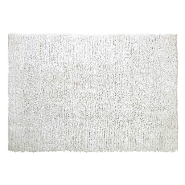 Chesapeake Merchandising Microfiber Shag White 7 ft. x 9 ft. Area Rug ...